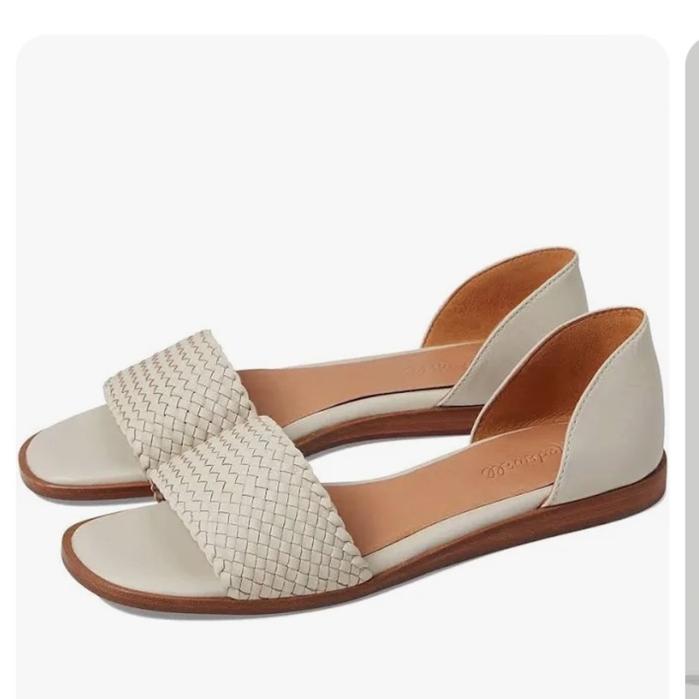“Madewell” the “Nelda” leather  d’orsay flat; in the color pale oyster; size 8